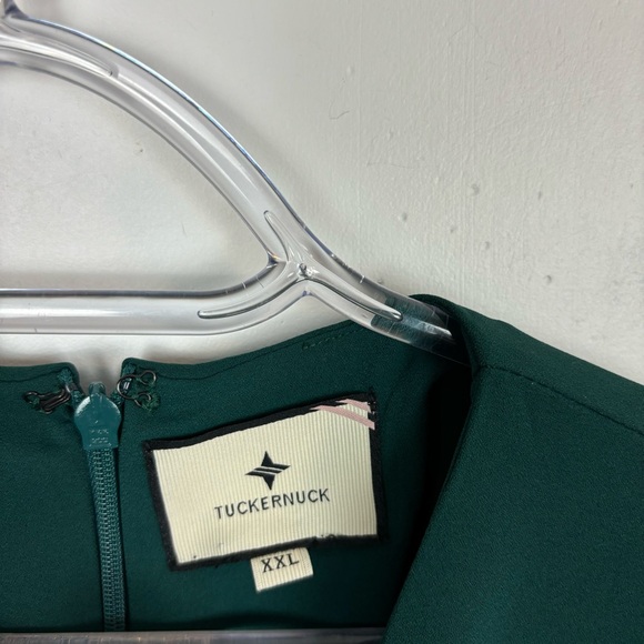 Tuckernuck Leigh Dress Midi Green Rainforest Stripe Size XXL - Picture 5 of 11